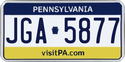 PA license plate JGA5877