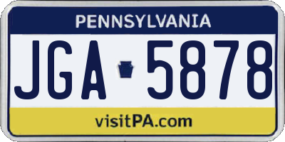 PA license plate JGA5878