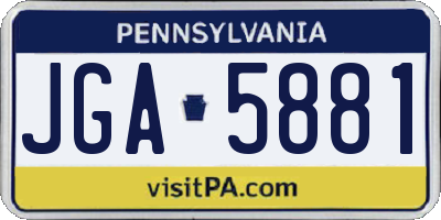 PA license plate JGA5881