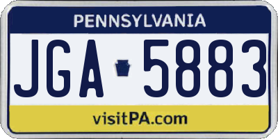 PA license plate JGA5883