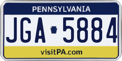 PA license plate JGA5884