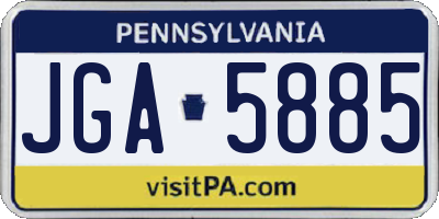 PA license plate JGA5885