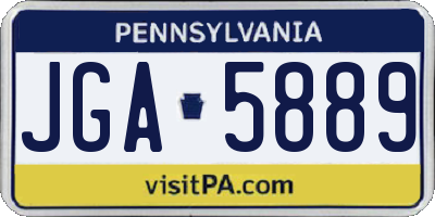 PA license plate JGA5889