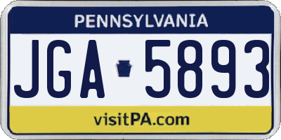 PA license plate JGA5893