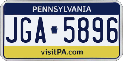 PA license plate JGA5896