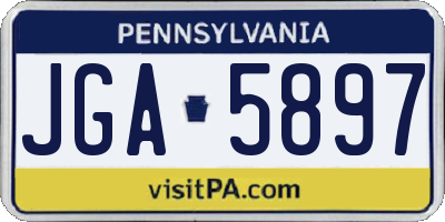 PA license plate JGA5897