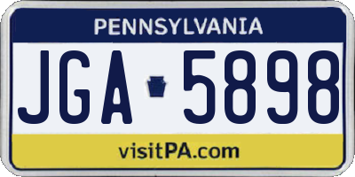 PA license plate JGA5898