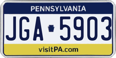PA license plate JGA5903