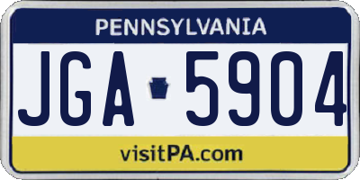 PA license plate JGA5904