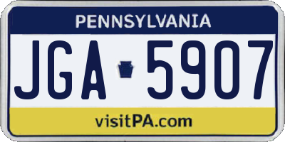 PA license plate JGA5907