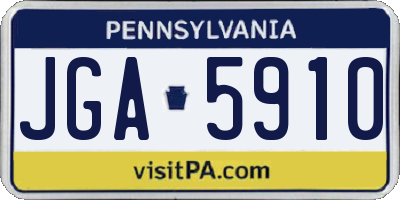 PA license plate JGA5910
