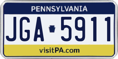 PA license plate JGA5911