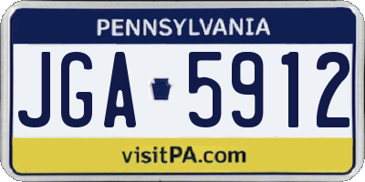PA license plate JGA5912