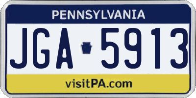 PA license plate JGA5913