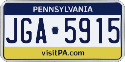 PA license plate JGA5915