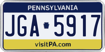 PA license plate JGA5917