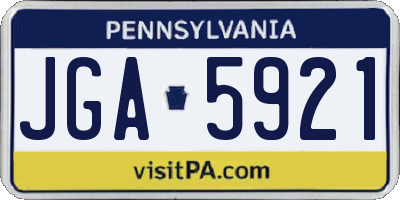 PA license plate JGA5921