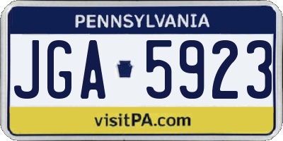 PA license plate JGA5923