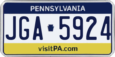 PA license plate JGA5924