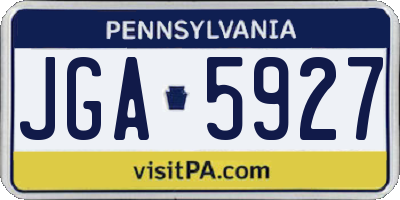 PA license plate JGA5927