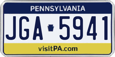 PA license plate JGA5941