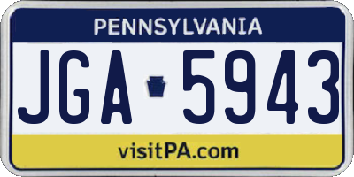 PA license plate JGA5943