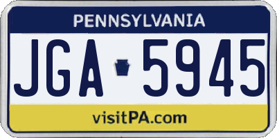 PA license plate JGA5945