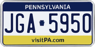 PA license plate JGA5950