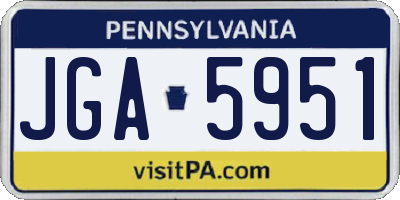 PA license plate JGA5951