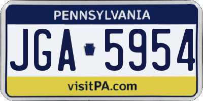PA license plate JGA5954
