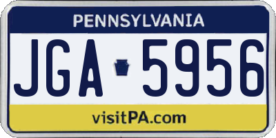 PA license plate JGA5956