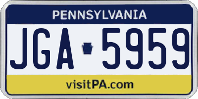 PA license plate JGA5959