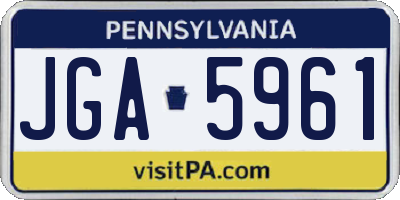PA license plate JGA5961
