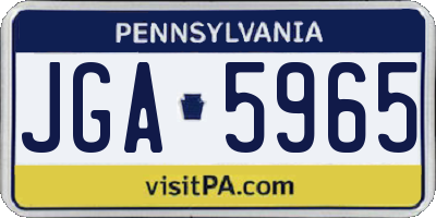 PA license plate JGA5965