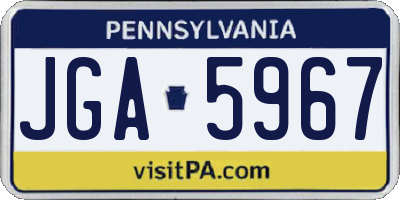 PA license plate JGA5967