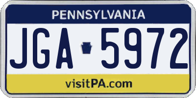 PA license plate JGA5972