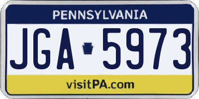 PA license plate JGA5973