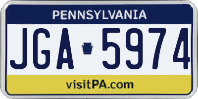 PA license plate JGA5974