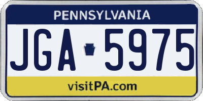 PA license plate JGA5975
