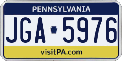 PA license plate JGA5976
