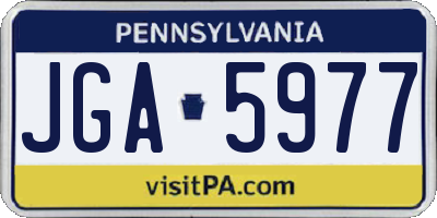 PA license plate JGA5977