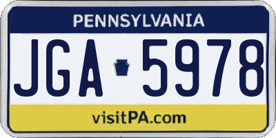 PA license plate JGA5978
