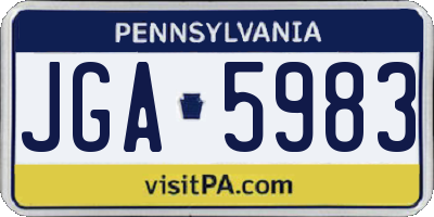 PA license plate JGA5983