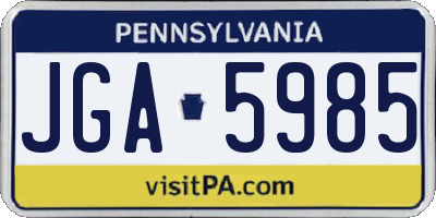 PA license plate JGA5985