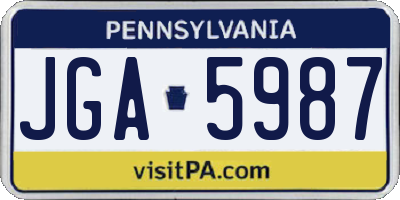 PA license plate JGA5987
