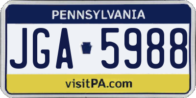 PA license plate JGA5988
