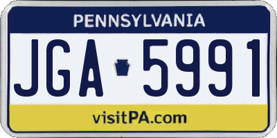 PA license plate JGA5991