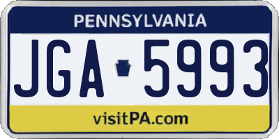 PA license plate JGA5993