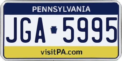 PA license plate JGA5995