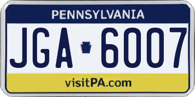 PA license plate JGA6007